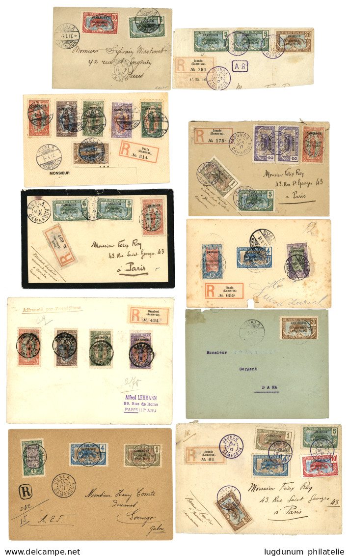 CAMEROUN : Emission Surchargée CAMEROUN Occupation Françaises - Lot De 9 Lettres + 1 Fragment. B/TB. - Other & Unclassified