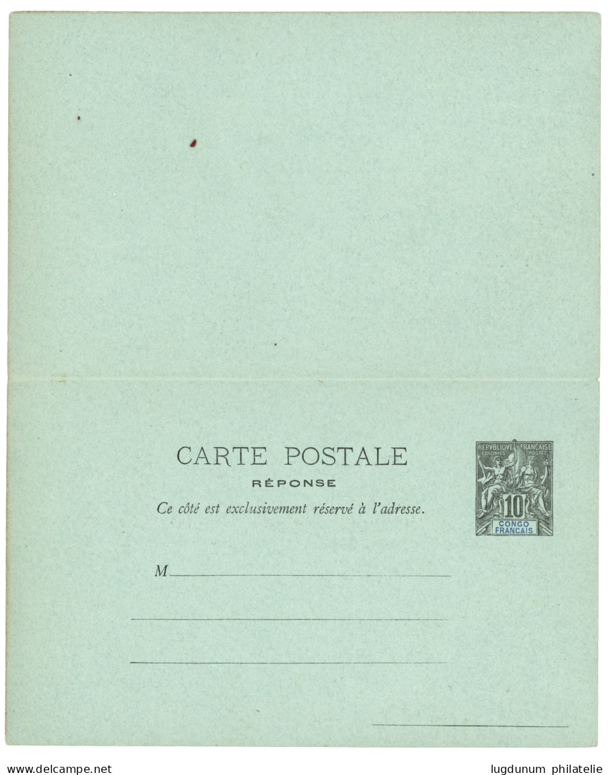 CONGO - OUBANGHI : 1903 Entier Postal 10c (+ Reponse Neuve) Obl. HT OUBANGUI Sce TELque BRAZZAVILLE Pour La FRANCE. TB. - Autres & Non Classés