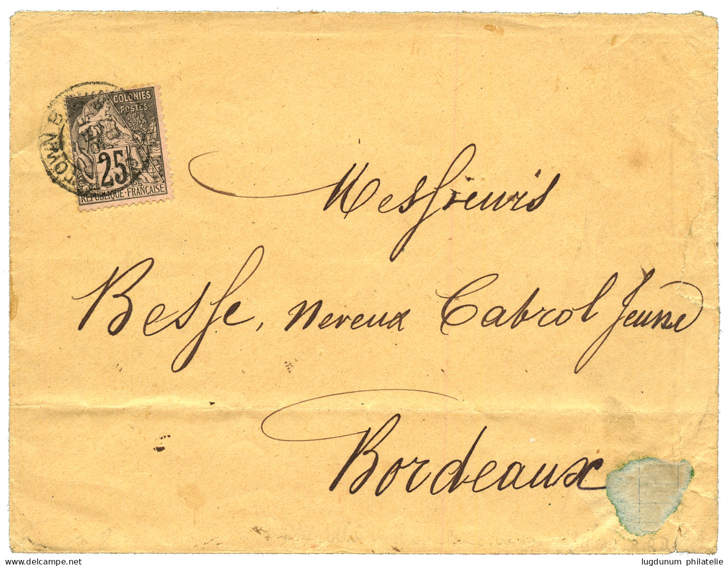 GUYANE - GEORGETOWN BRITISH GUIANA Sur COLONIES GENERALES : 1887 CG 25c Obl. GEORGETOWN BRITISH GUIANA Sur Enveloppe Pou - Sonstige & Ohne Zuordnung