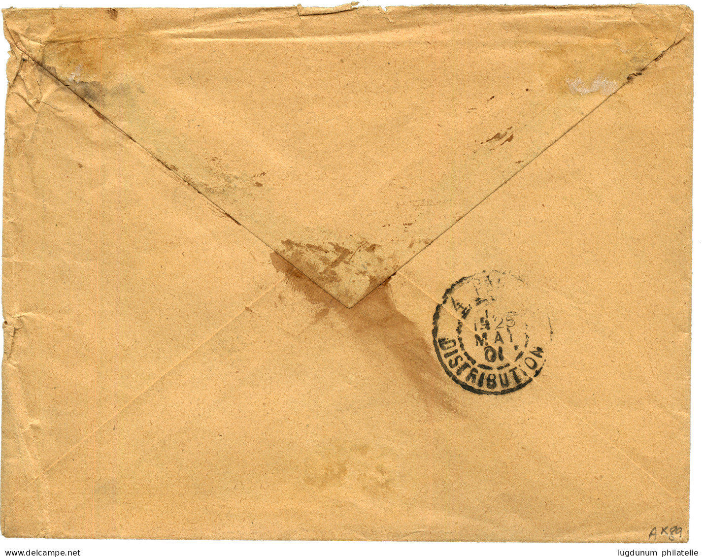 GUYANE - Timbre De FRANCE Au Type SAGE Utilisé En GUYANE : 1901 FRANCE 15c SAGE Obl. CAYENNE GUYANE Sur Enveloppe (pd)   - Other & Unclassified