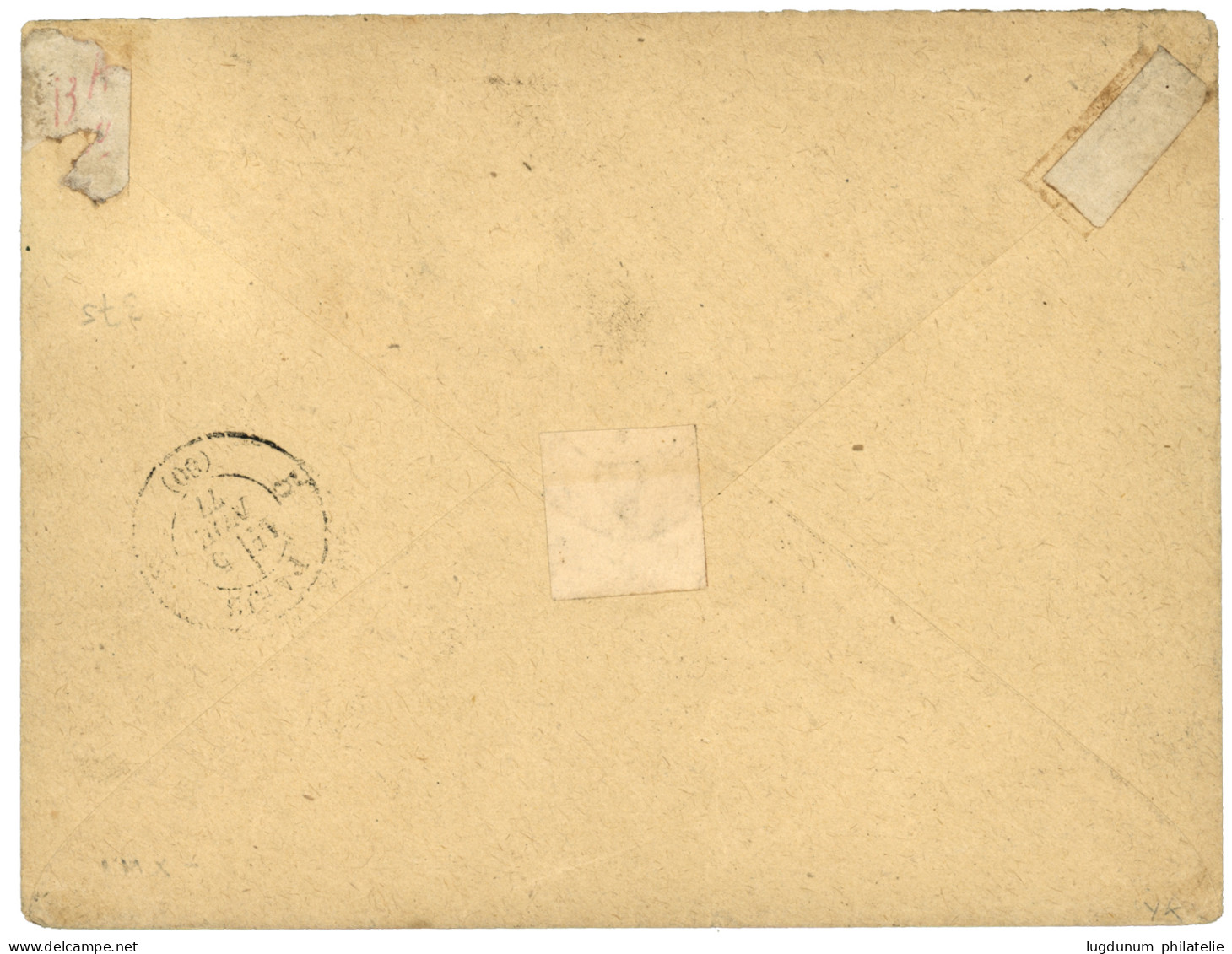 1877 CG 40c CERES (n°13) 4 Trés Grandes Marges Obl. COCHINCHINE SAIGON Sur Enveloppe Pour PARIS. Superbe Qualité. - Andere & Zonder Classificatie