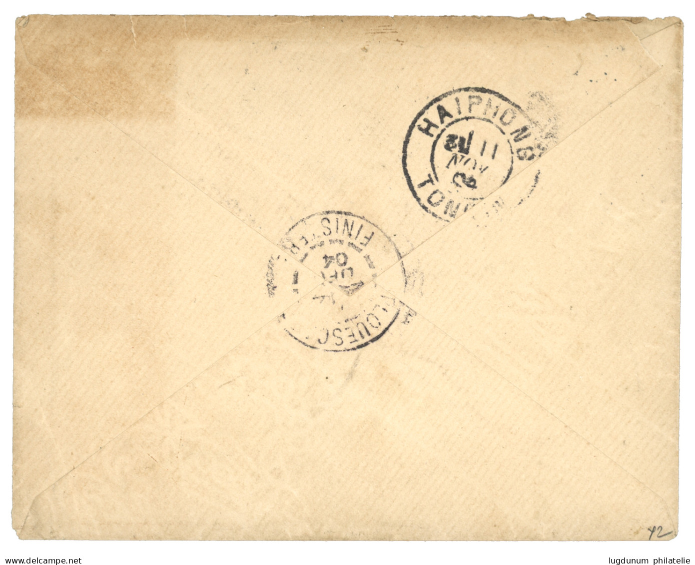 TONKIN : 1904 FRANCE Timbre F.M. 15c Obl. HON-GAY TONKIN Sur Lettre Pour La FRANCE. Superbe. - Other & Unclassified