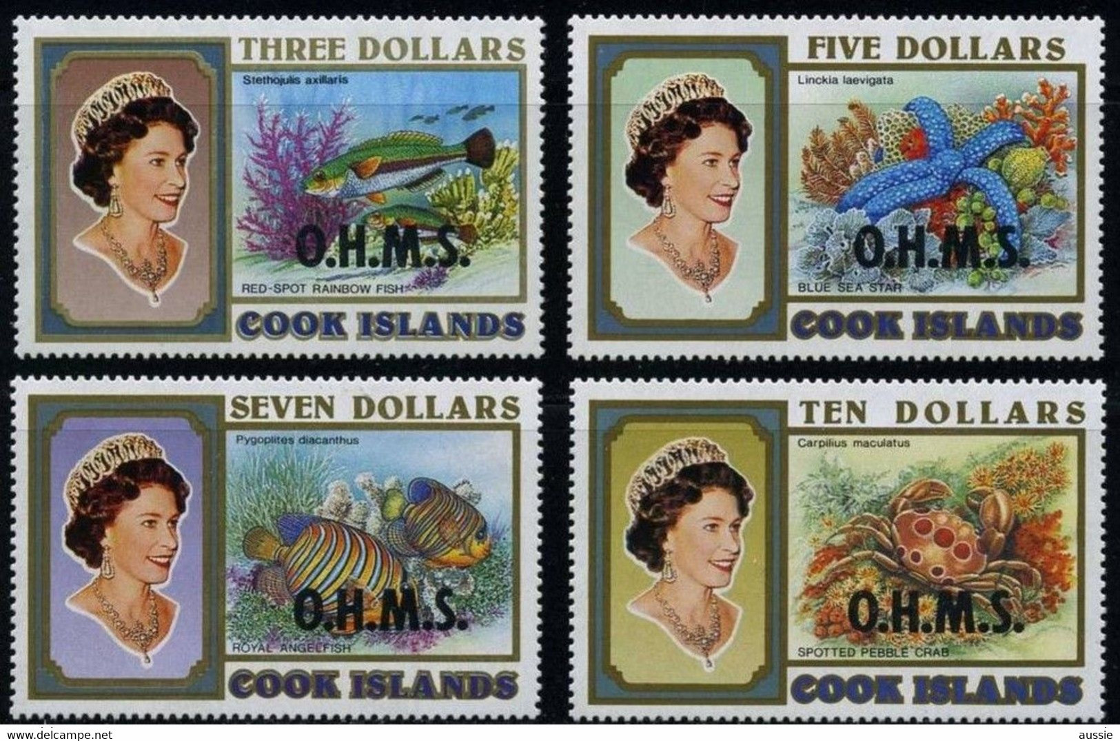 Cook Islands 1998 Service O.H.M.S. Argent Yvertn° 66-69 *** MNH Cote 53,50 € Faune Marine Poissons Fish Vissen - Islas Cook