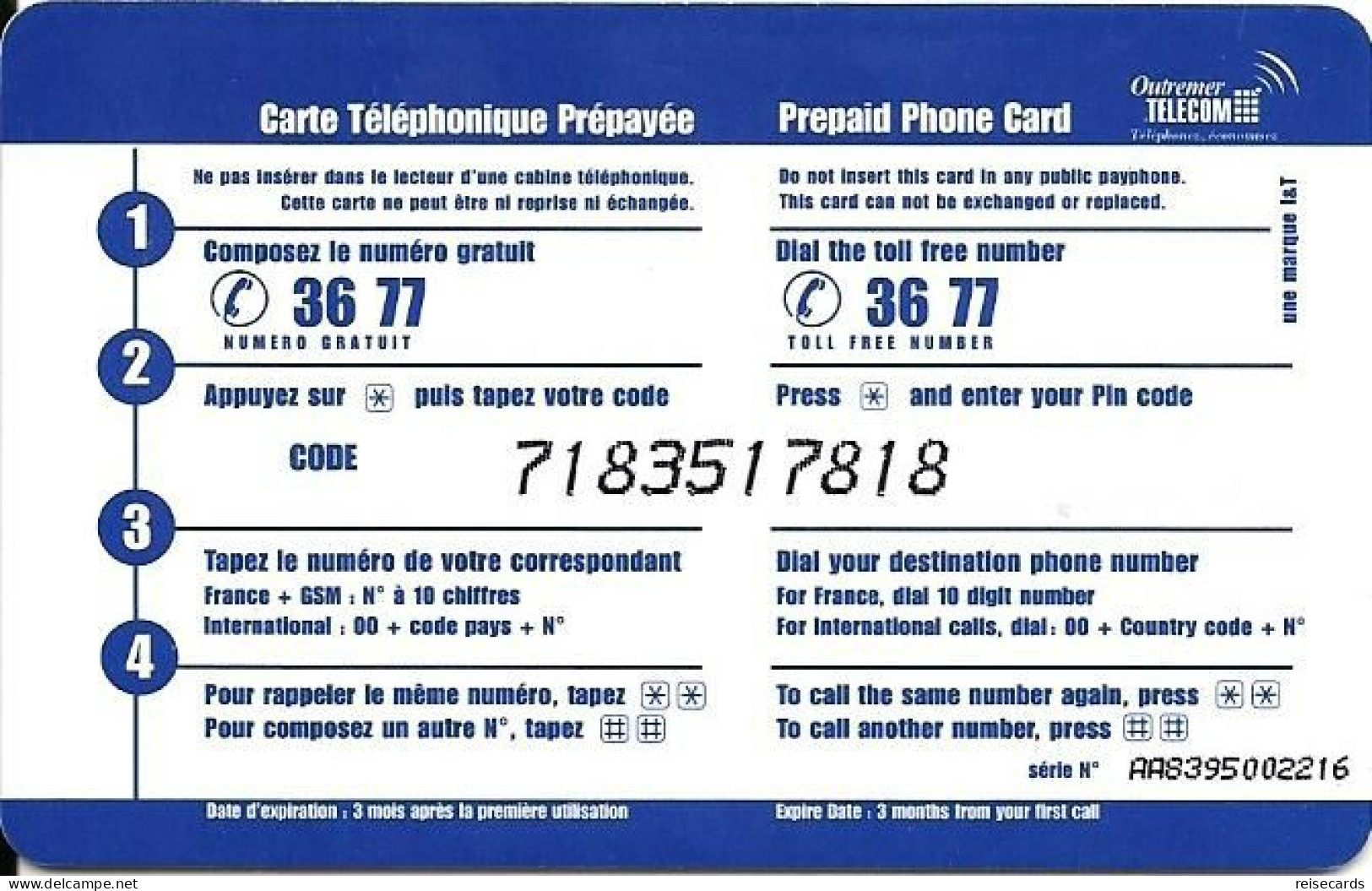 France: Prepaid Outremer Telecom Exotic Fruits - Other & Unclassified