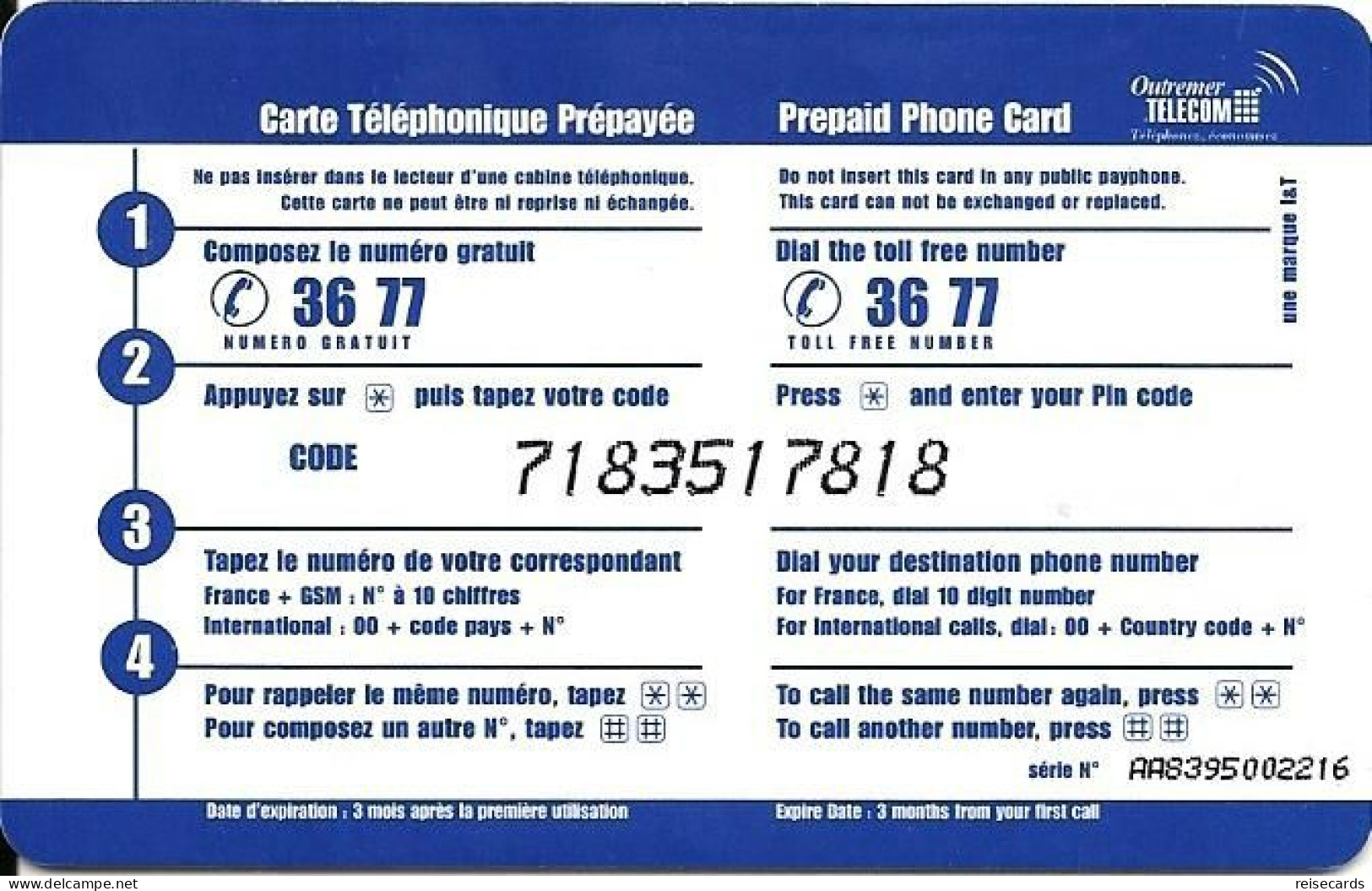 France: Prepaid Outremer Telecom Exotic Fruits - Otros & Sin Clasificación