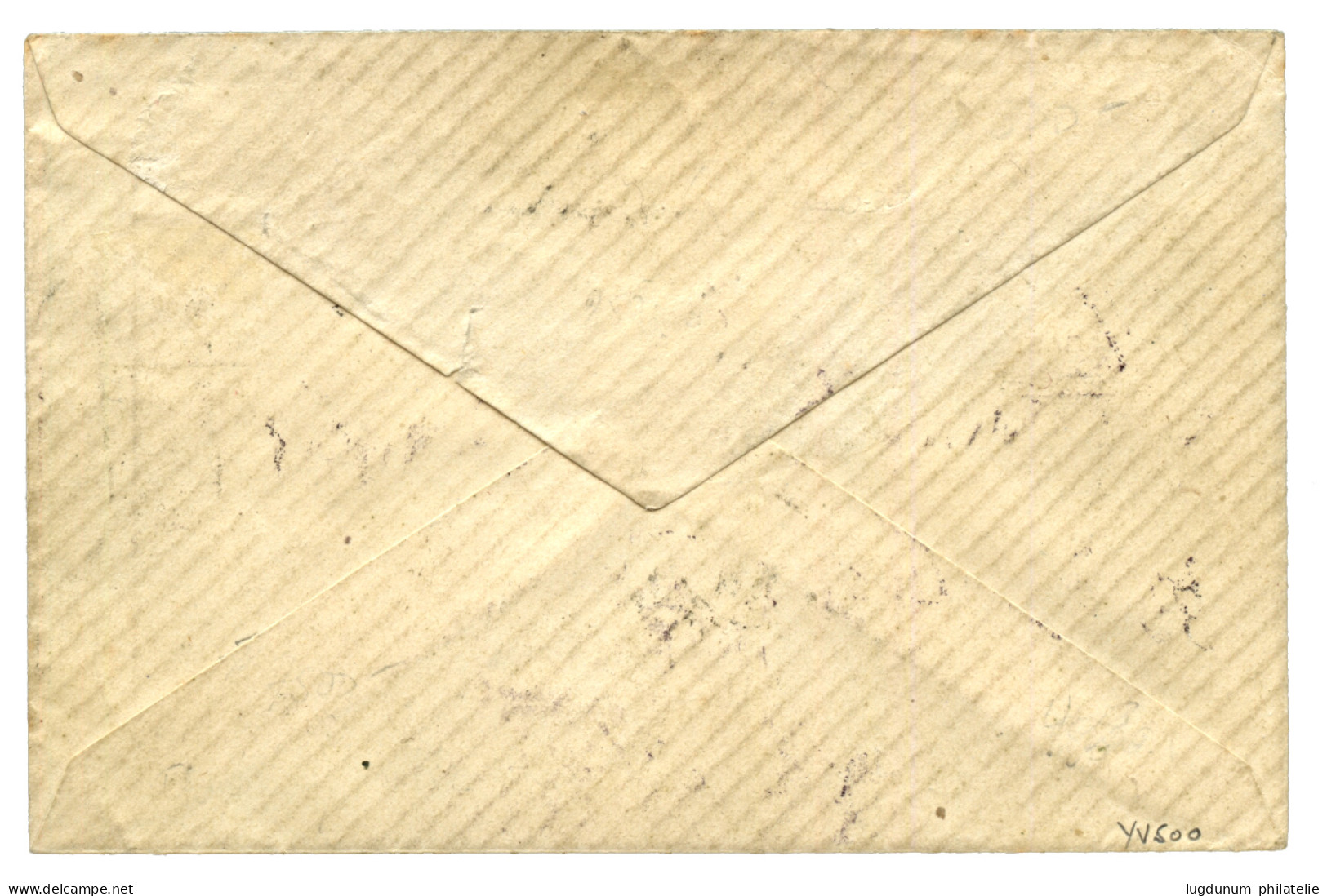 MADAGASCAR : 1896 ELLIPSE 5c S/ 1c (n°23) Obl. CORPS EXPre DE MADAGASCAR L.U N°1 Sur Enveloppe Pour La FRANCE. Timbre Tr - Other & Unclassified