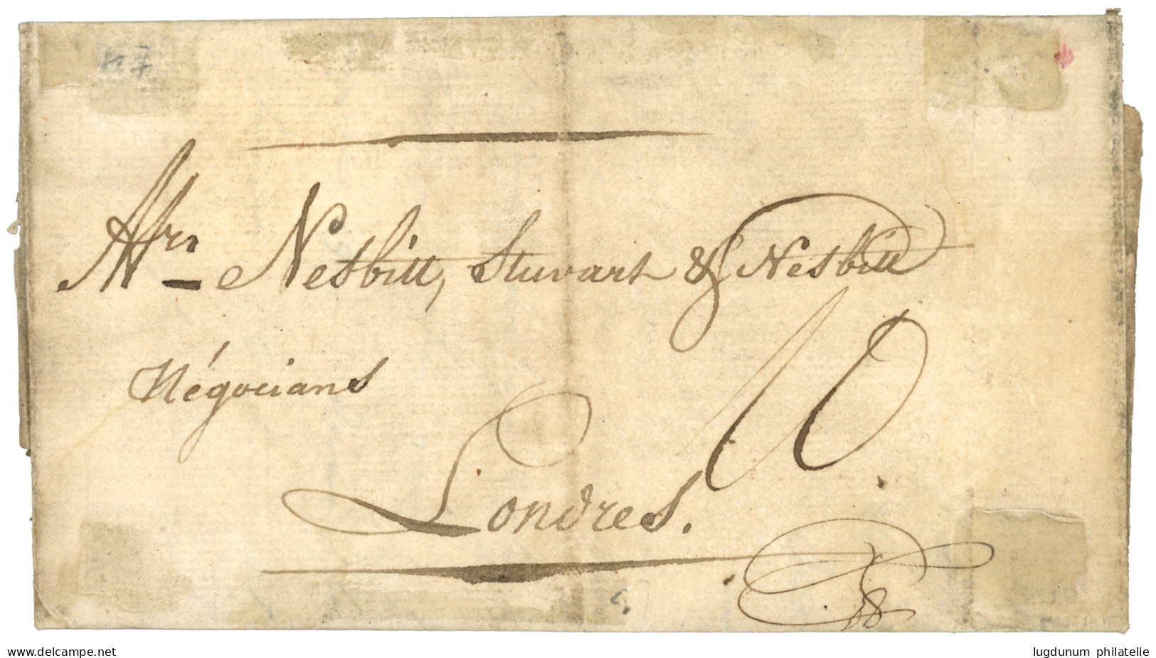 MARTINIQUE - OCCUPATION ANGLAISE : 1801 Rarissime Cachet SHIP LETTER MARTINIQUE Au Verso D' Une Lettre (pd) Avec Texte D - Andere & Zonder Classificatie