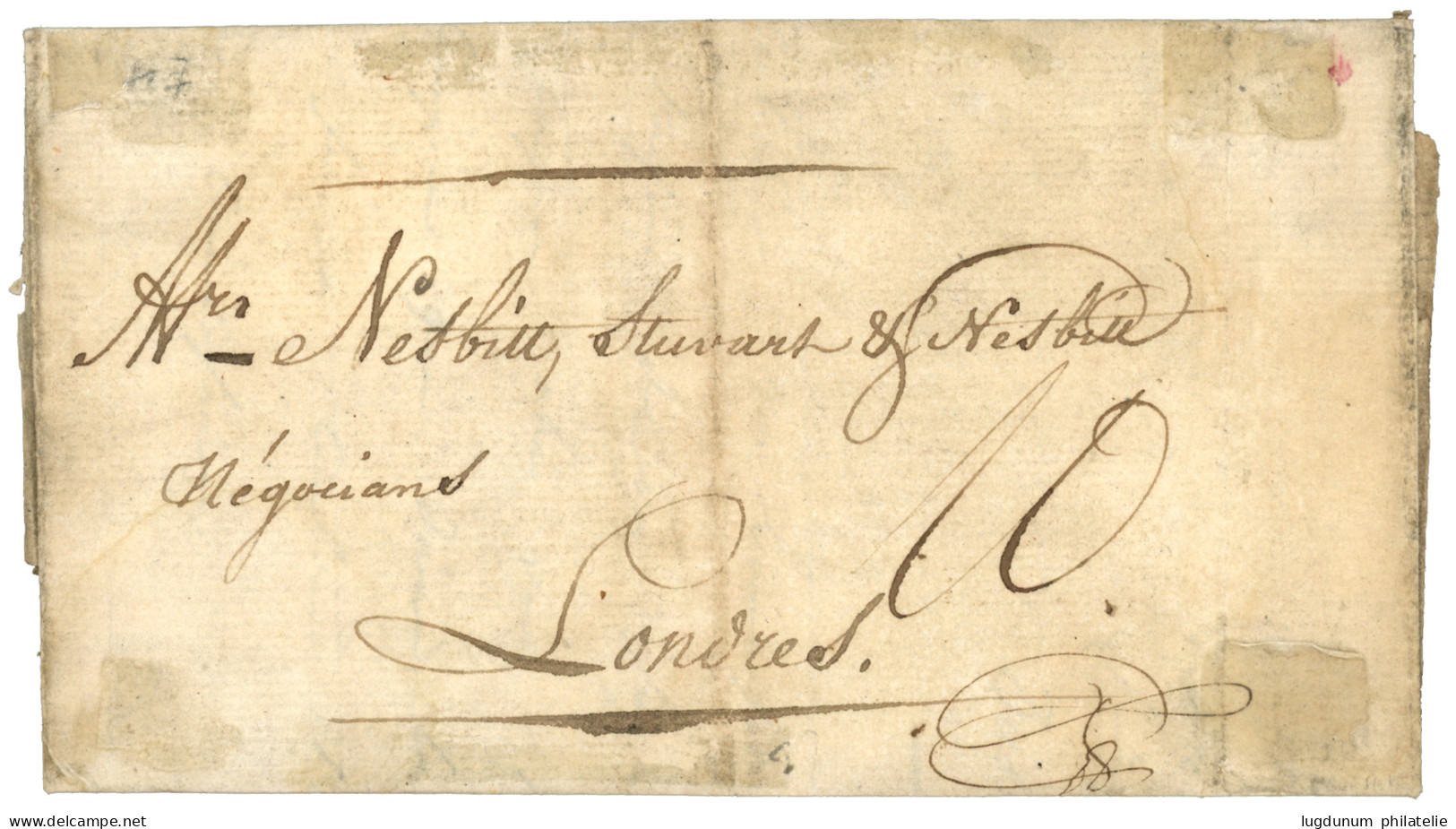 MARTINIQUE - OCCUPATION ANGLAISE : 1801 Rarissime Cachet SHIP LETTER MARTINIQUE Au Verso D' Une Lettre (pd) Avec Texte D - Autres & Non Classés