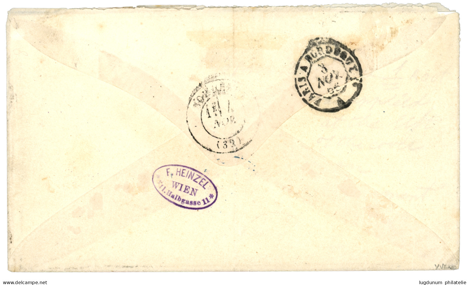 TAHITI : 1868 Superbe Tricolore Au Type AIGLE Avec 20c+ 40c + 80c Obl. Cachet à Date TAHITI(OCEANIE) PAPEETE Sur Envelop - Andere & Zonder Classificatie