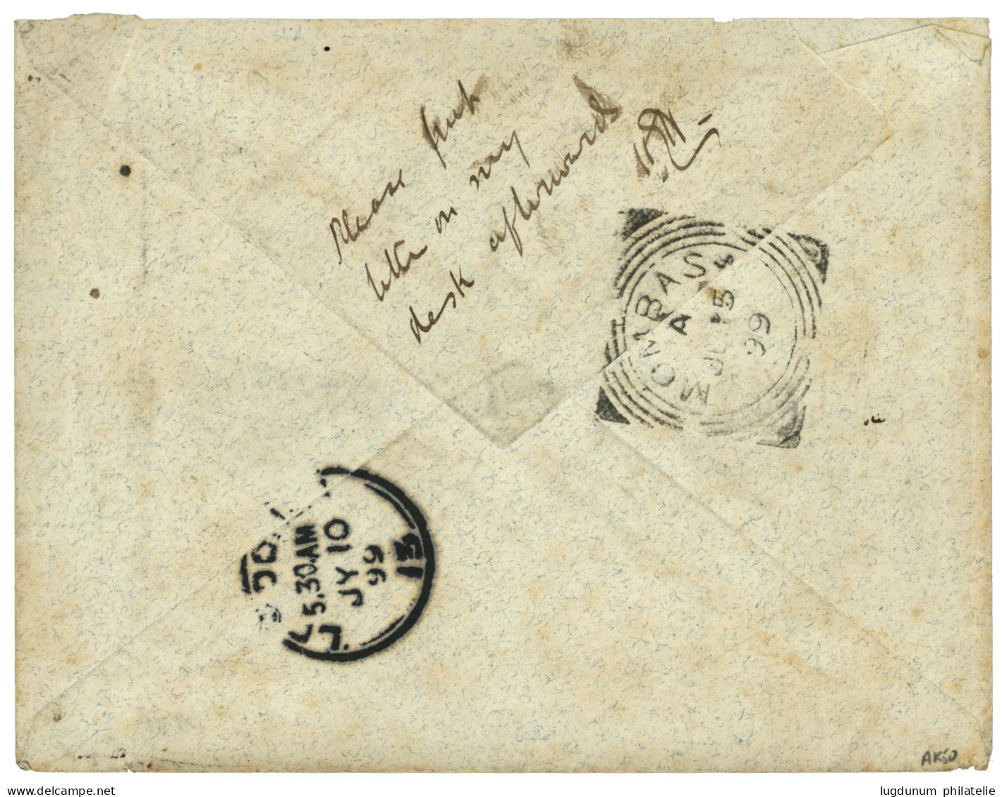 UGANDA - TORO : 1899 1a Canc. TORO On Envelope To LONDON. RARE Post Office. Vvf. - Andere & Zonder Classificatie