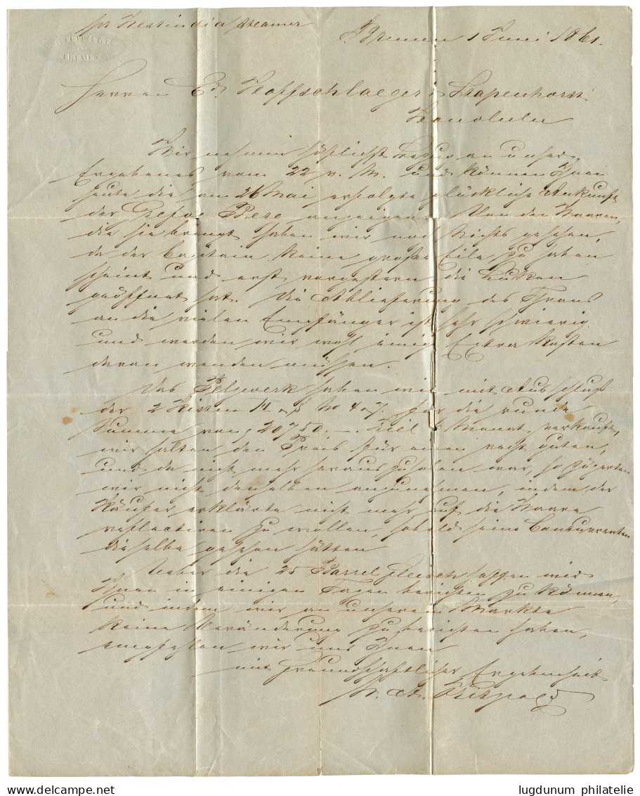 BREMEN - Destination HAWAII : 1861 Boxed BREMEN + SAN FRANCISCO PAID On Entire Letter To HONOLULU (HAWAII). Exceptional  - Bremen