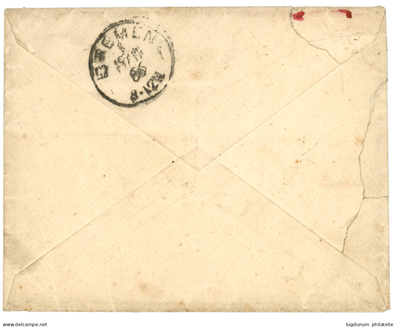 TOGO : 1886 20pf Canc. AUS WESTAFRIKA Mit HAMBURGER DAMPFER + "LOME" In Red On Envelope To BREMEN. Vf. - Togo