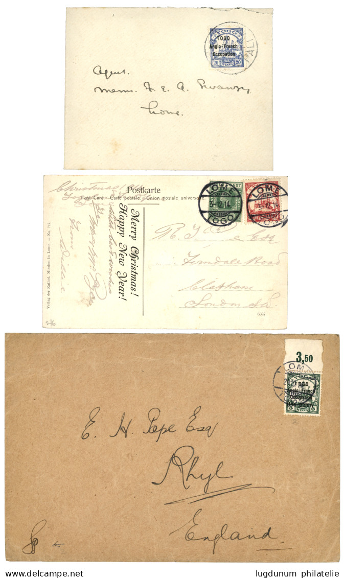 TOGO - ANGLO-FRENCH OCCUPATION : 1914/15 Lot 3 Interesting Covers. See Web. Vf. - Togo