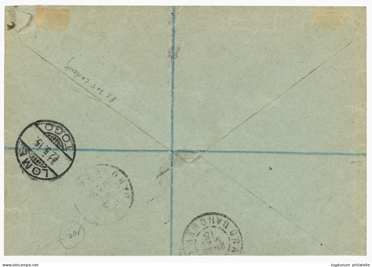 TOGO - NOEPE : 1915 1/2d (x2) + 1d + 3 1/2d Canc. NOEPE TOGO On REGISTERED Envelope (reduced At Base) To PORTO-NOVO (DAH - Togo