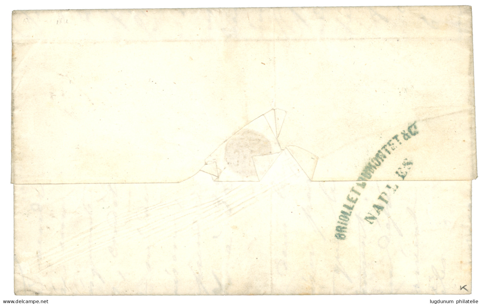 ITALY - NAPLES : 1861 FRANCE 10c POSTAGE DUE Canc. MARSEILLE + "VAPORE DIRETTO" On Entire Letter From NAPOLI To MARSEILL - Neapel