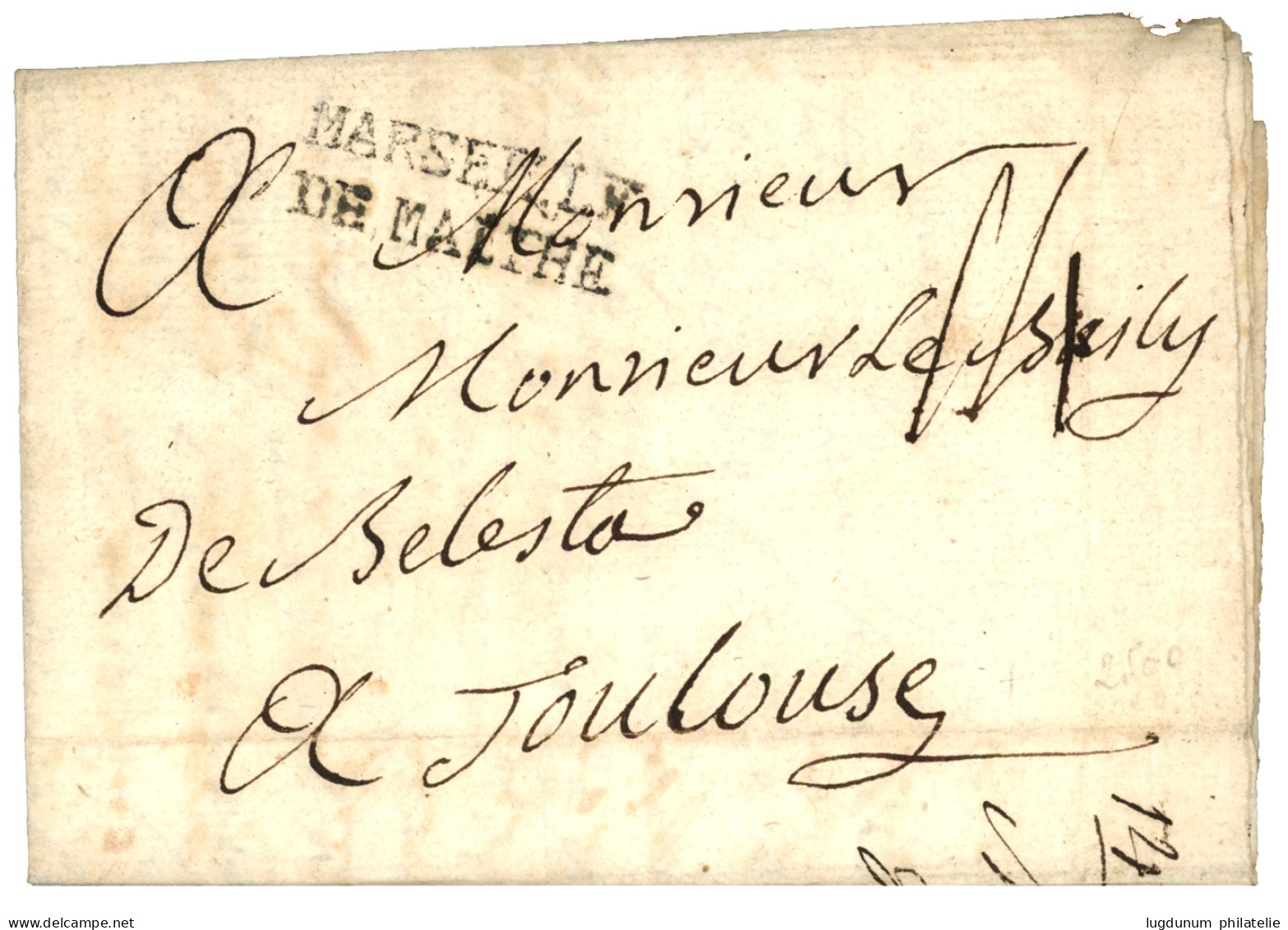 MALTA : 1769 MARSEILLE / DE MALTHE On Entire Letter From CHEVALIER DE BARSA Datelined "MALTHE 14 Avril 1769" To TOULOUSE - Malte (...-1964)