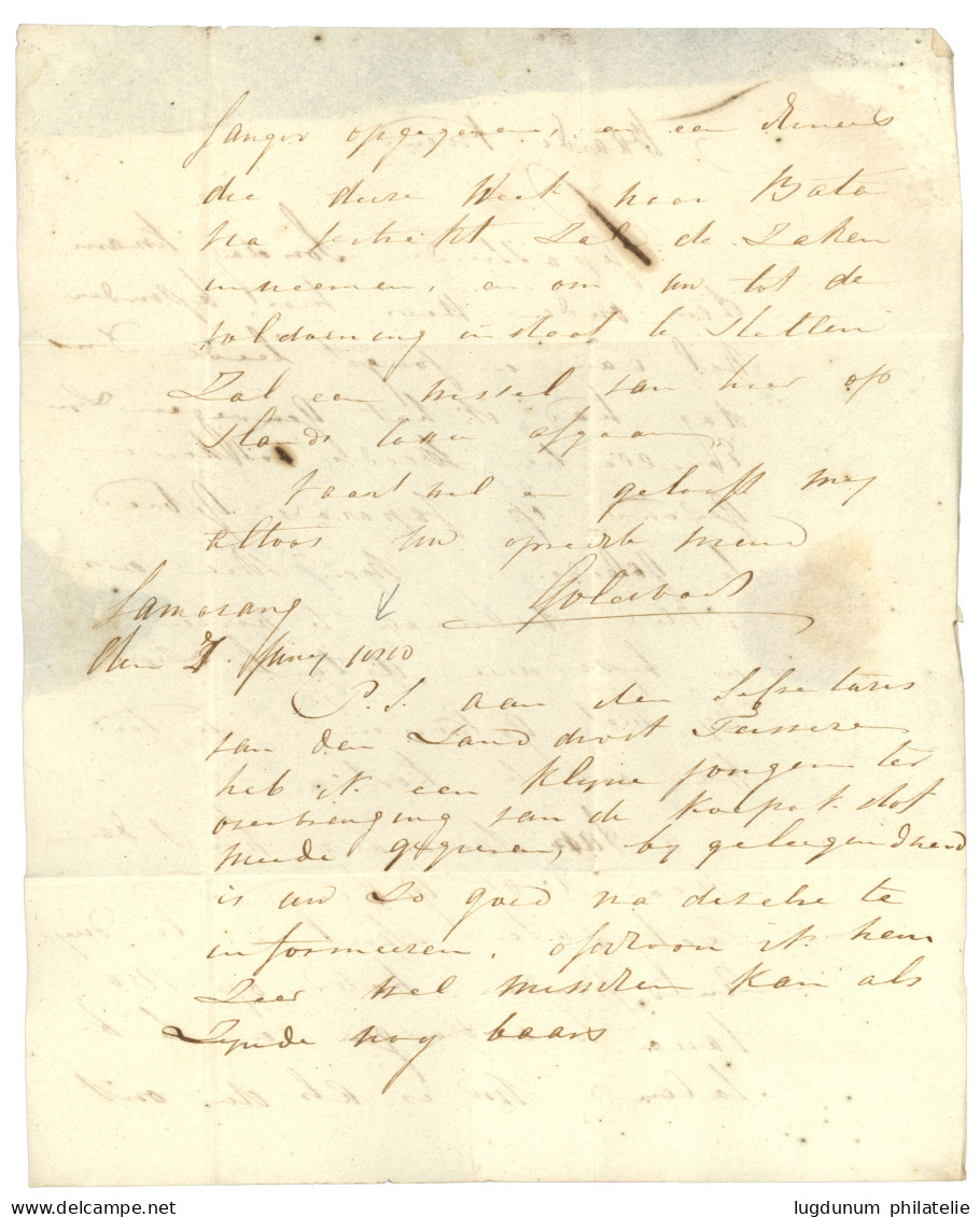 NETHERLAND INDIES - French Occupation : 1810 V.O.C 10 ST In Red On Entire Letter From SAMARANG To BATAVIA. NVVP Certific - Netherlands Indies