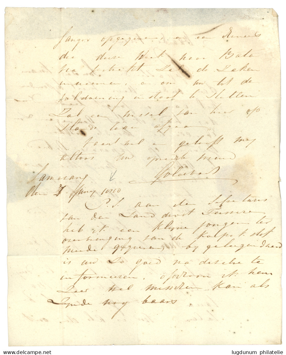 NETHERLAND INDIES - French Occupation : 1810 V.O.C 10 ST In Red On Entire Letter From SAMARANG To BATAVIA. NVVP Certific - Niederländisch-Indien