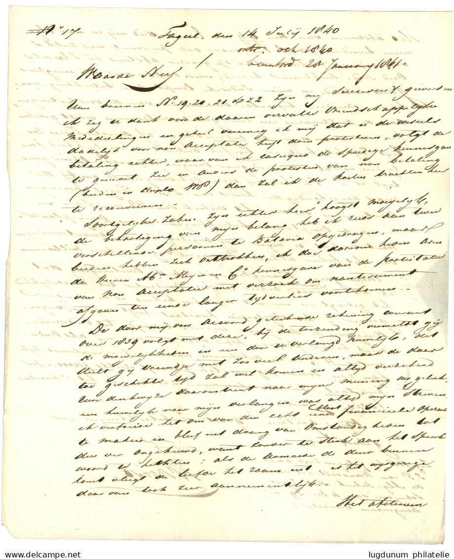 1840  TAGAL ONGEFRANKEERD + ZEE BRIEF DEN HELDER + BATAVIA On Entire Letter To NETHERLANDS. Vf. - Niederländisch-Indien
