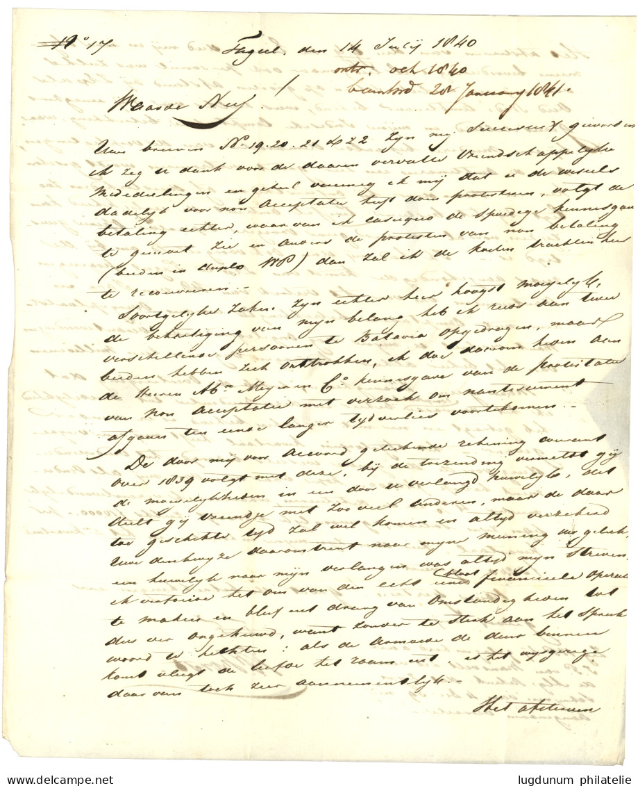 1840  TAGAL ONGEFRANKEERD + ZEE BRIEF DEN HELDER + BATAVIA On Entire Letter To NETHERLANDS. Vf. - Nederlands-Indië