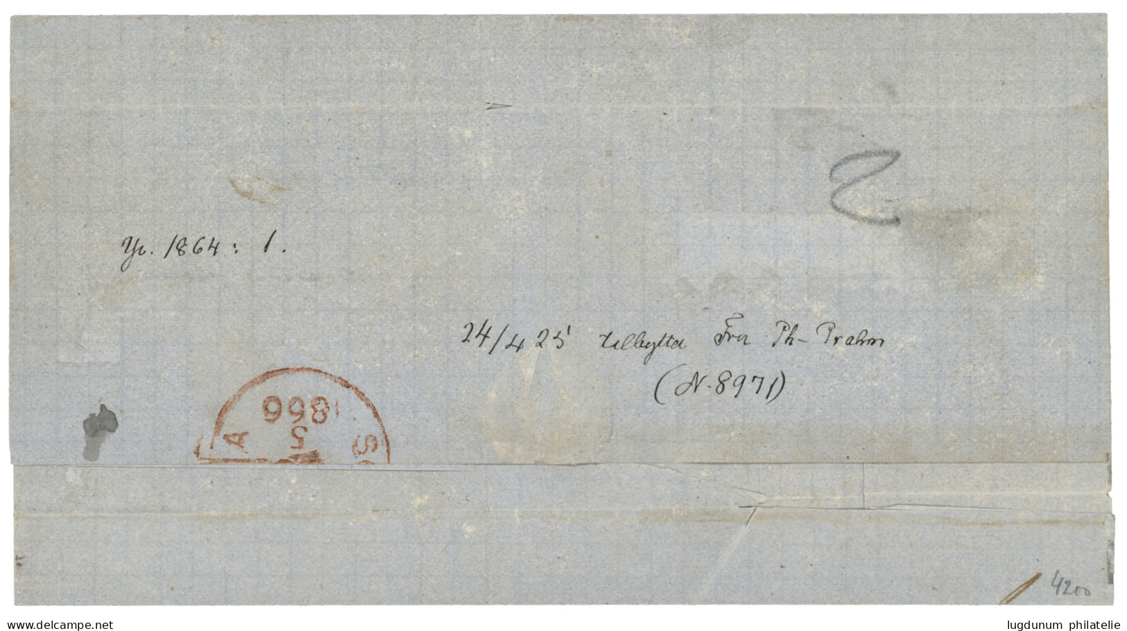 SAMARANG + FRANCO : 1866 10c (n°1) Touched At Left Canc. FRANCO + Round Cds SAMARANG On Cover To SOERABAYA. Vf. - Niederländisch-Indien