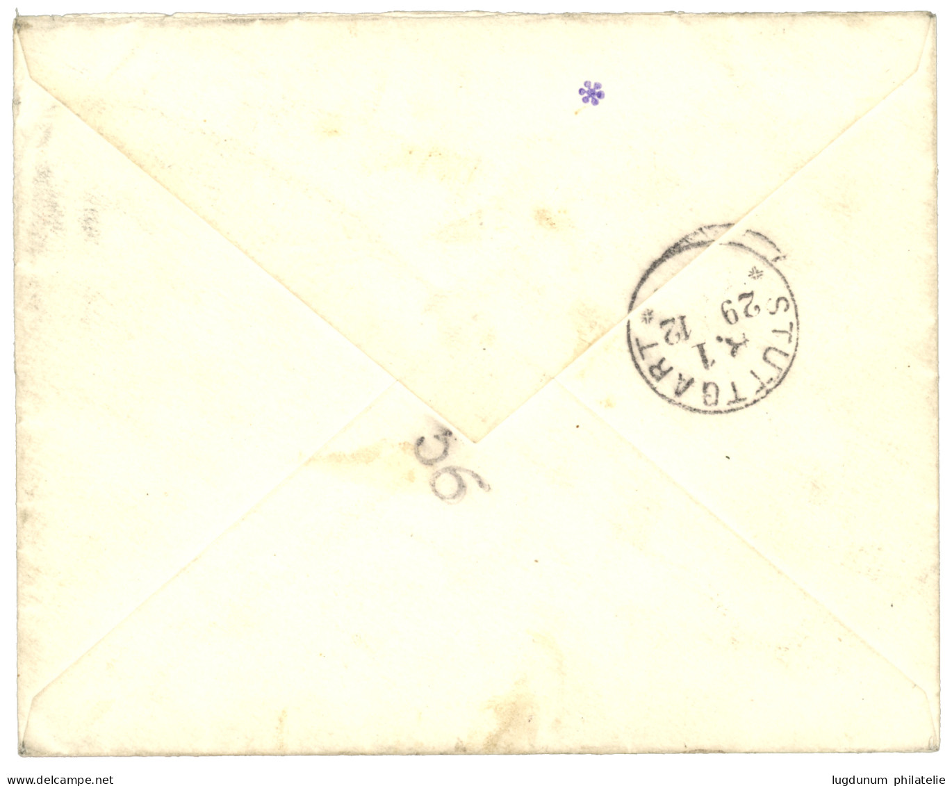 ZANZIBAR - GERMAN P.O. : 1890 GERMANY 20pf (x2) Canc. ZANZIBAR KAISERL. DEUTSCHE POSTAGENTUR On Envelope To STUTTGART. D - Zanzibar (...-1963)