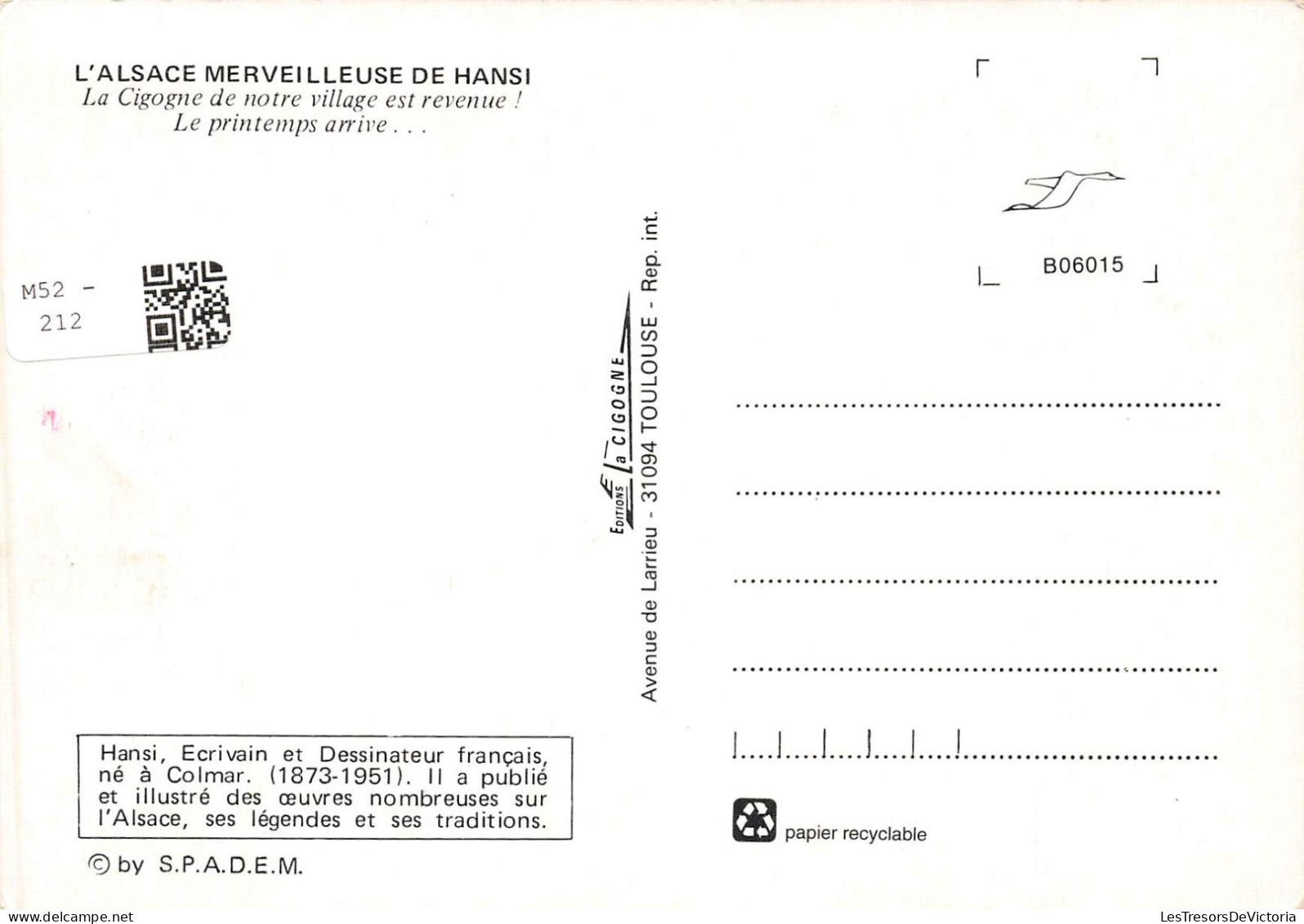 FANTAISIES - La Cigogne De Notre Village Est Revenue - Colorisé - Carte Postale - Sonstige & Ohne Zuordnung