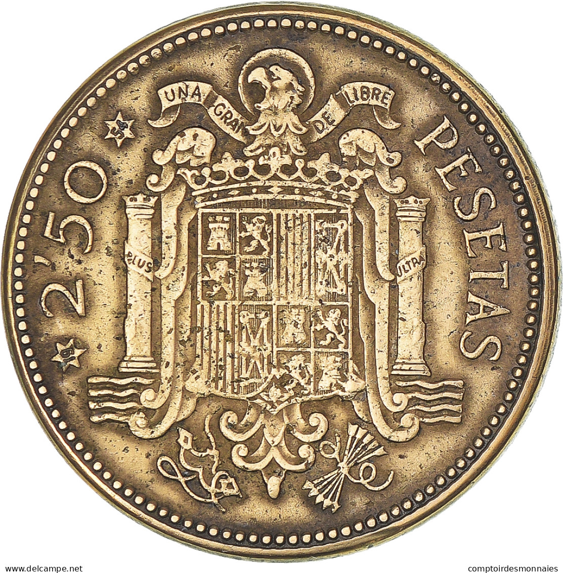 Monnaie, Espagne, 2-1/2 Pesetas, 1953 - 2 Pesetas
