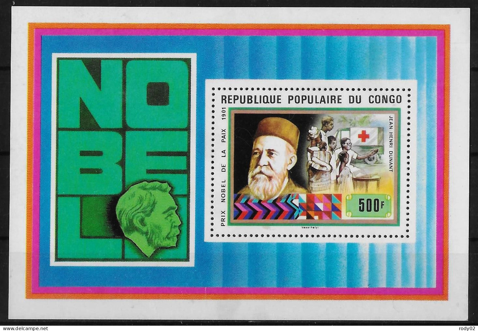 CONGO - PRIX NOBEL DE LA PAIX - HENRI DUNANT - BF 16 - NEUF** MNH - Nobelpreisträger