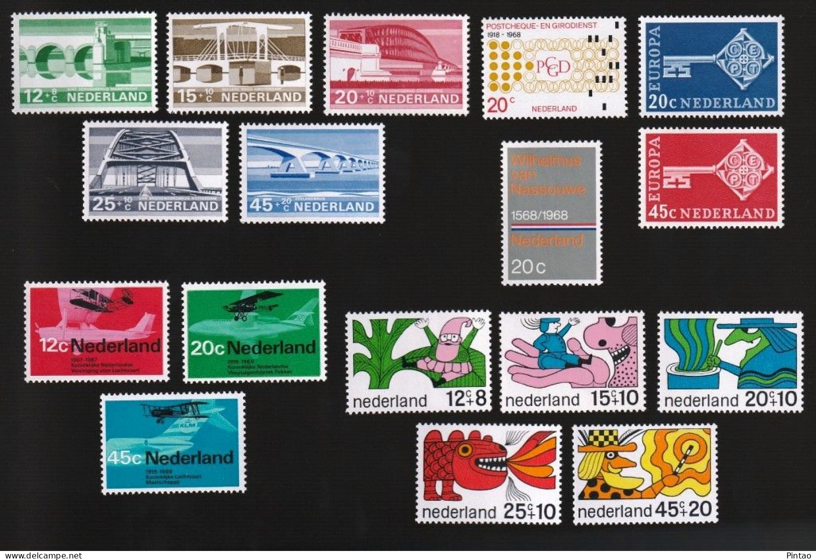 NDL0747- HOLANDA 1968 ANO COMPLETO- MNH - Années Complètes