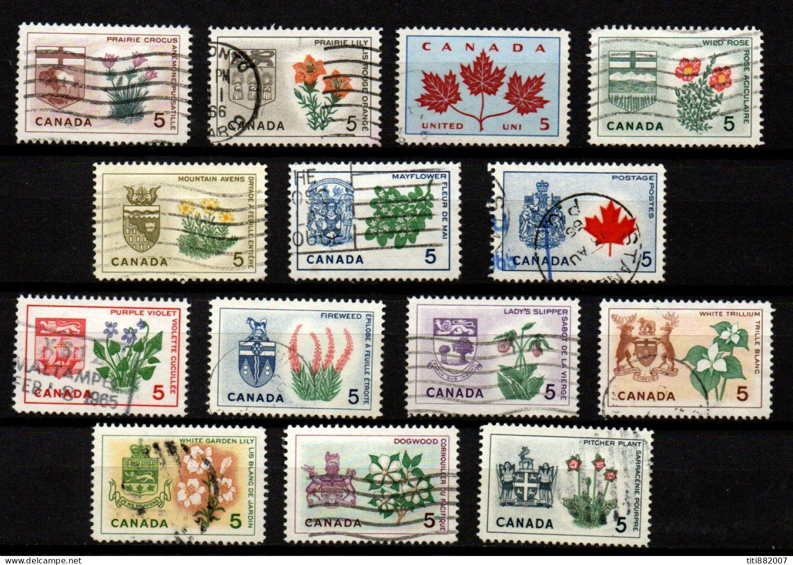 CANADA    -       1965.  Série Des Plantes Et Armoiries. - Usati
