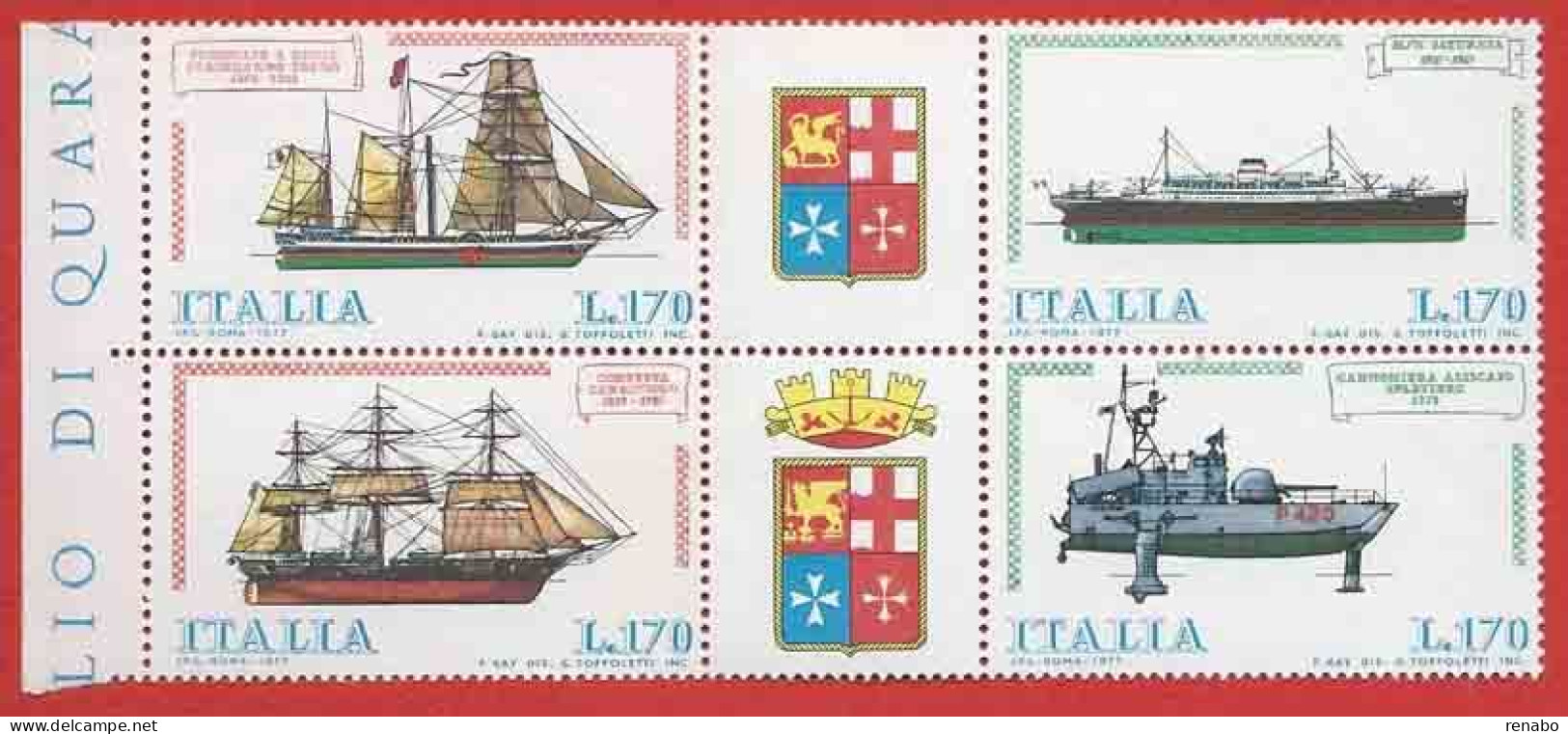 Italia, Italy, Italie, Italien 1977; Costruzioni Navali : Civili E Militari. Serie Completa. Nuovi. - Maritiem