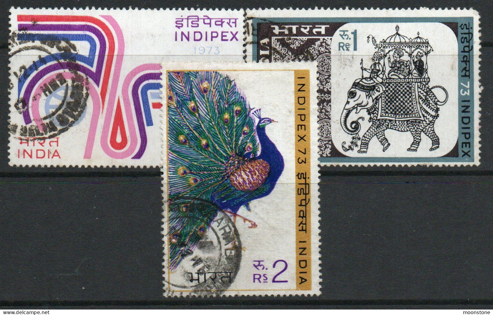 India 1973 Indepex Philatelic Exhibition Set Of 3, Used , SG 701/3 (E) - Gebraucht