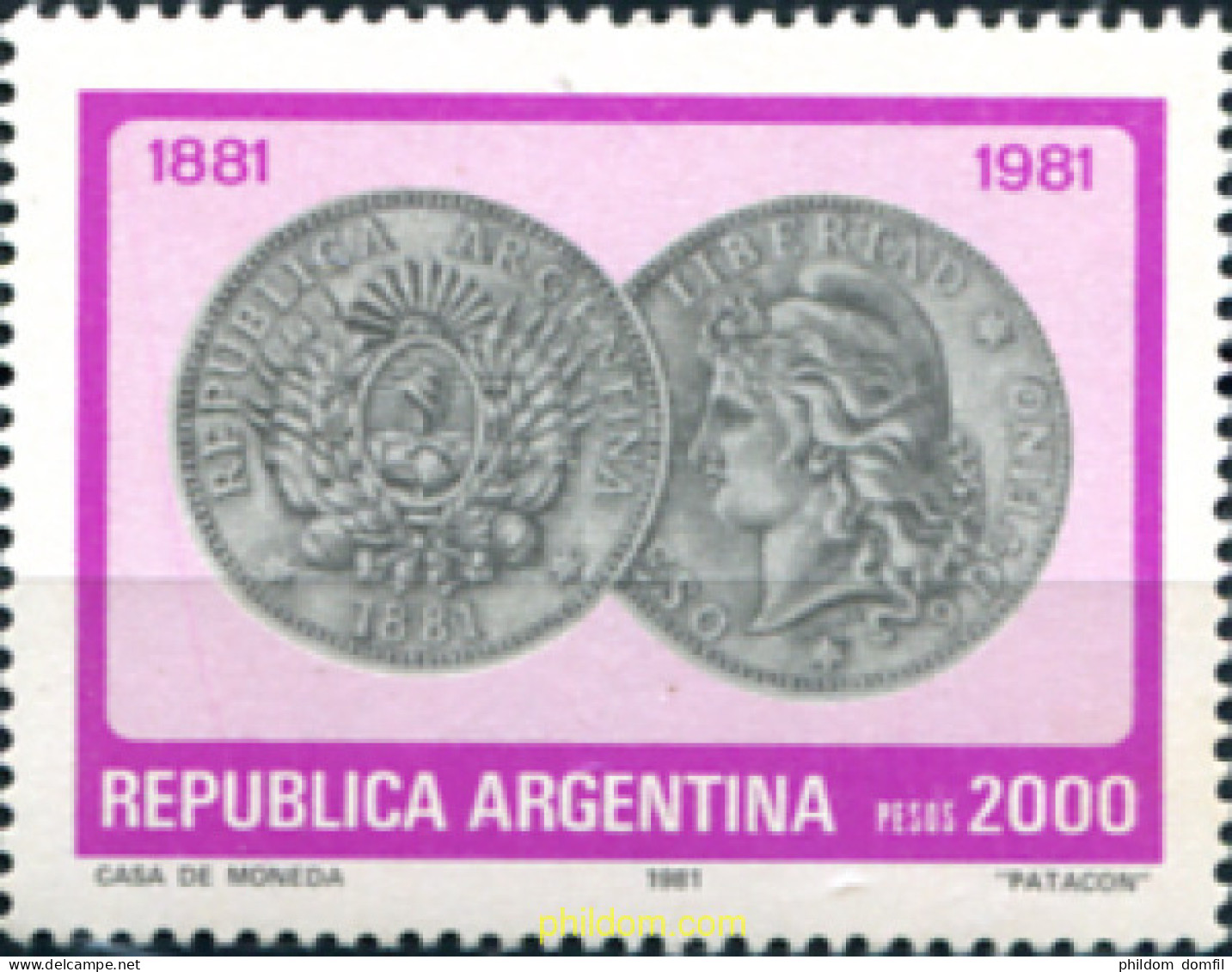 729278 MNH ARGENTINA 1981 CENTENARIO DEL PESO ARGENTINO - Ungebraucht