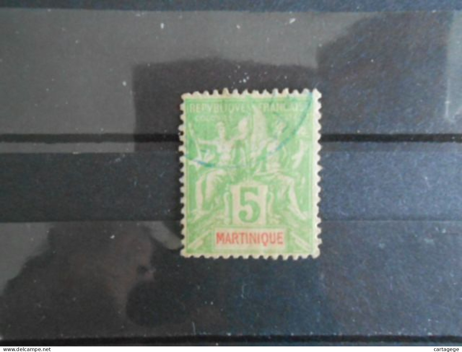 MARTINIQUE YT 44 - TYPE DUBOIS 5c. Vert-jaune - Used Stamps