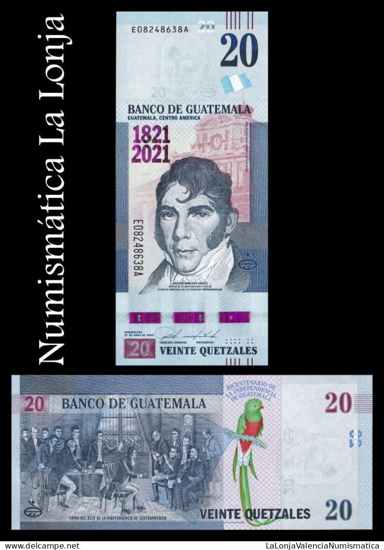 Guatemala 20 Quetzales Commemorative 2021 Pick 128 Sc Unc - Guatemala