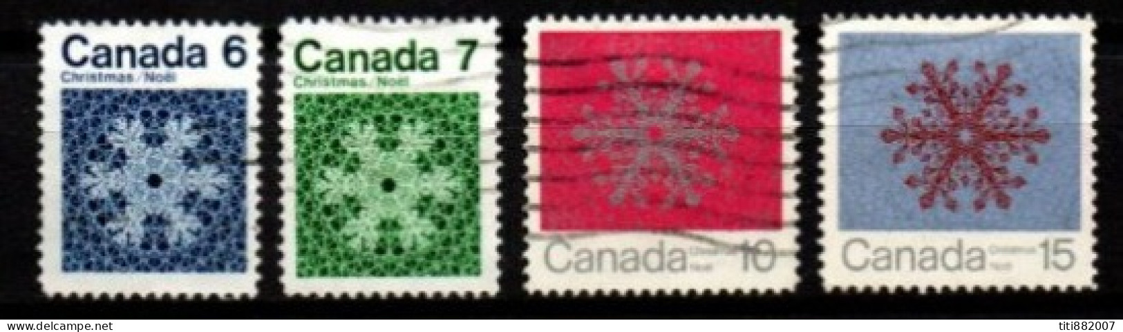 CANADA    -       1971 .  Série  Noël / Christmas.  Oblitérés   Flocons  De  Neige. - Used Stamps