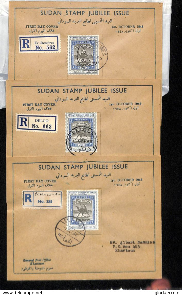 40025 - British SUDAN - POSTAL HISTORY - SG 122 set of 84 different REGISTERED COVERS - Very Nice!!