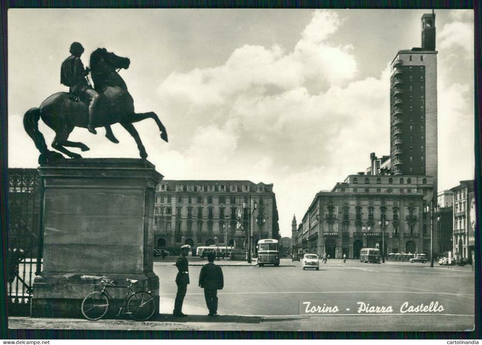 Torino Città Piazza Castello Corriere Auto Vigile Foto FG Cartolina MZ2691 - Other & Unclassified