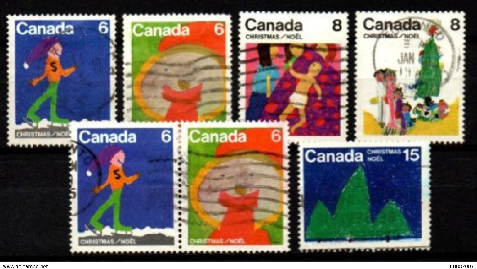 CANADA    -       1975 .  Série   Noël / Christmas, Oblitérés.  Dessins  D' Enfants. - Used Stamps