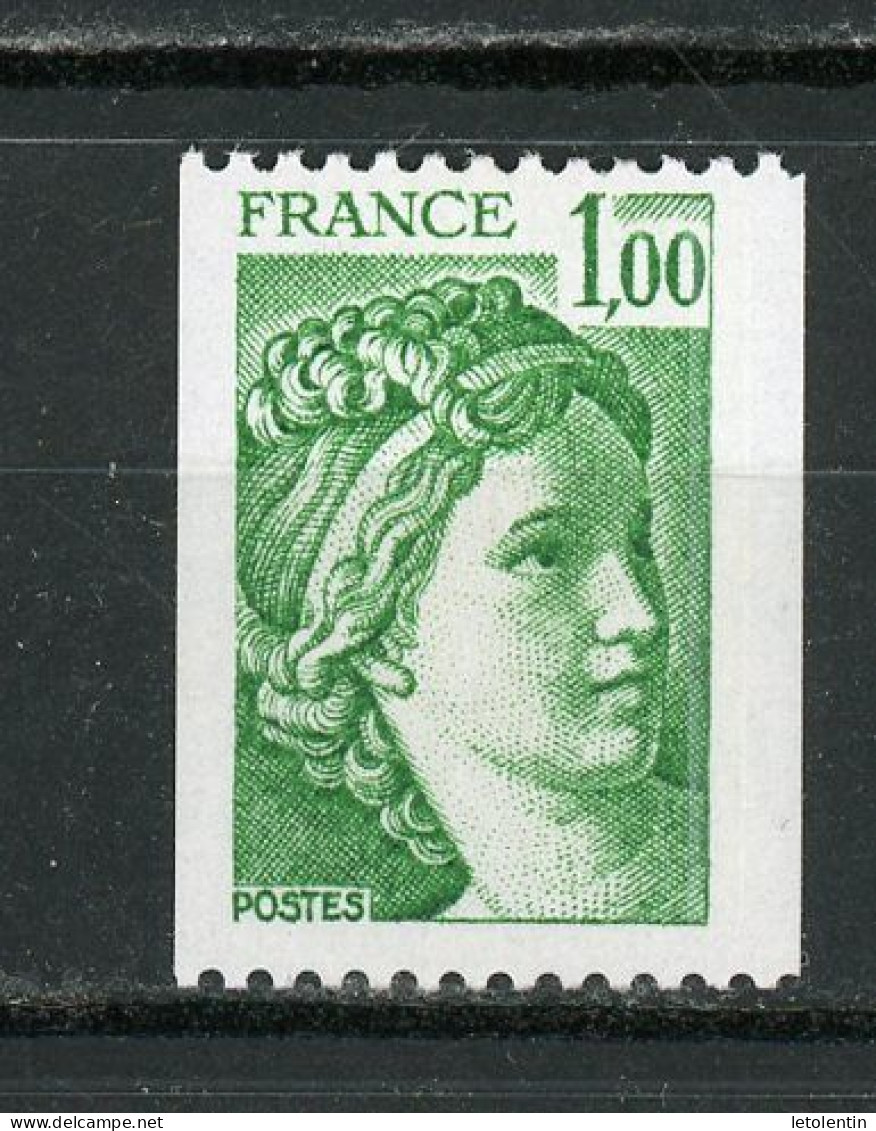 FRANCE -  1F00 Vert SABINE N° Rouge Au Dos -  N° Yvert 1981Aa** - 1977-1981 Sabina Di Gandon