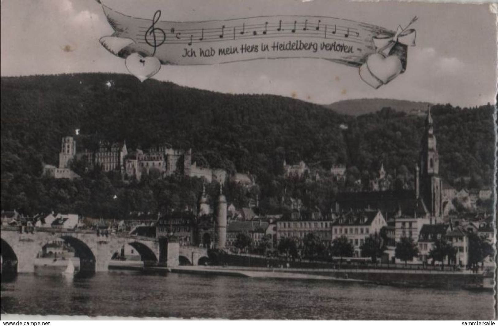87275 - Heidelberg - Alte Brücke Mit Blick Auf Schloss - Ca. 1955 - Heidelberg