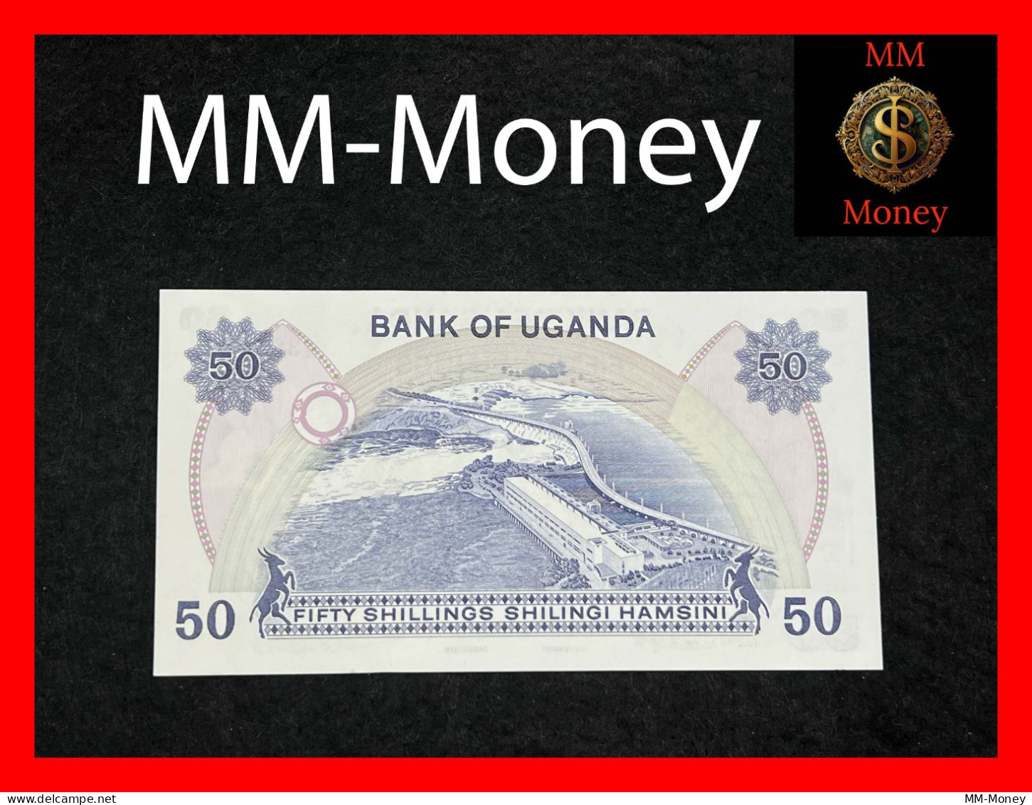 UGANDA  50 Shillings  1979  P. 13 B    *dark Printing Of Bank Building*   UNC - Ouganda