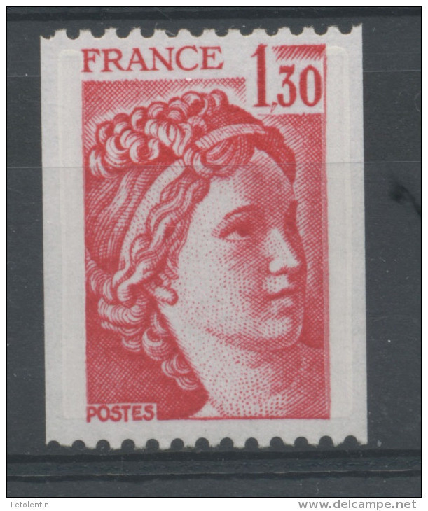 FRANCE -  1F30 Rouge SABINE N° ROUGE AU DOS -  N° Yvert 2063a** - 1977-1981 Sabine Of Gandon