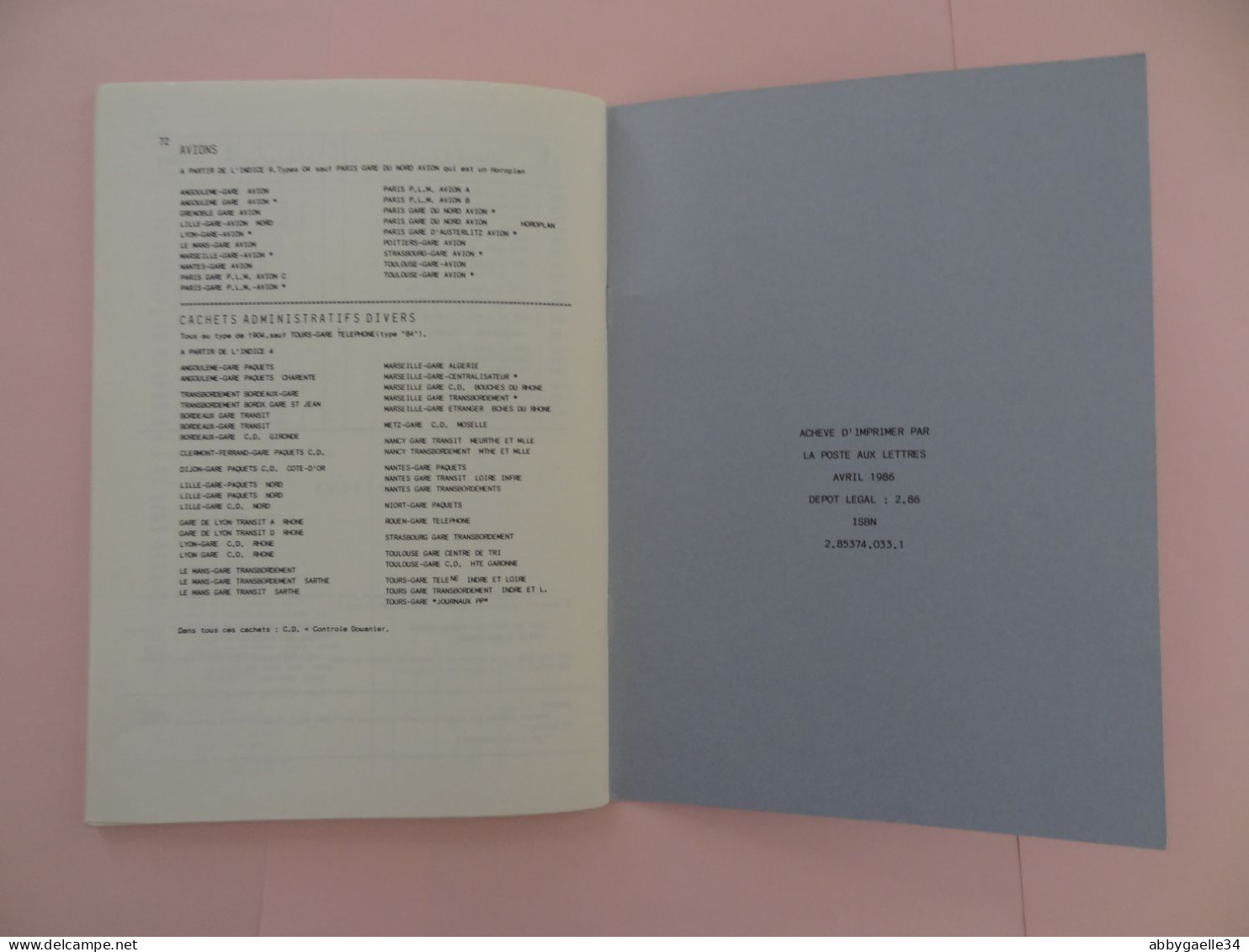 Catalogue Bureaux Ambulants 1845-1965 Cachets De Gares 1854-1960 Jean Pothion La Poste Aux Lettres 1986 - Francia