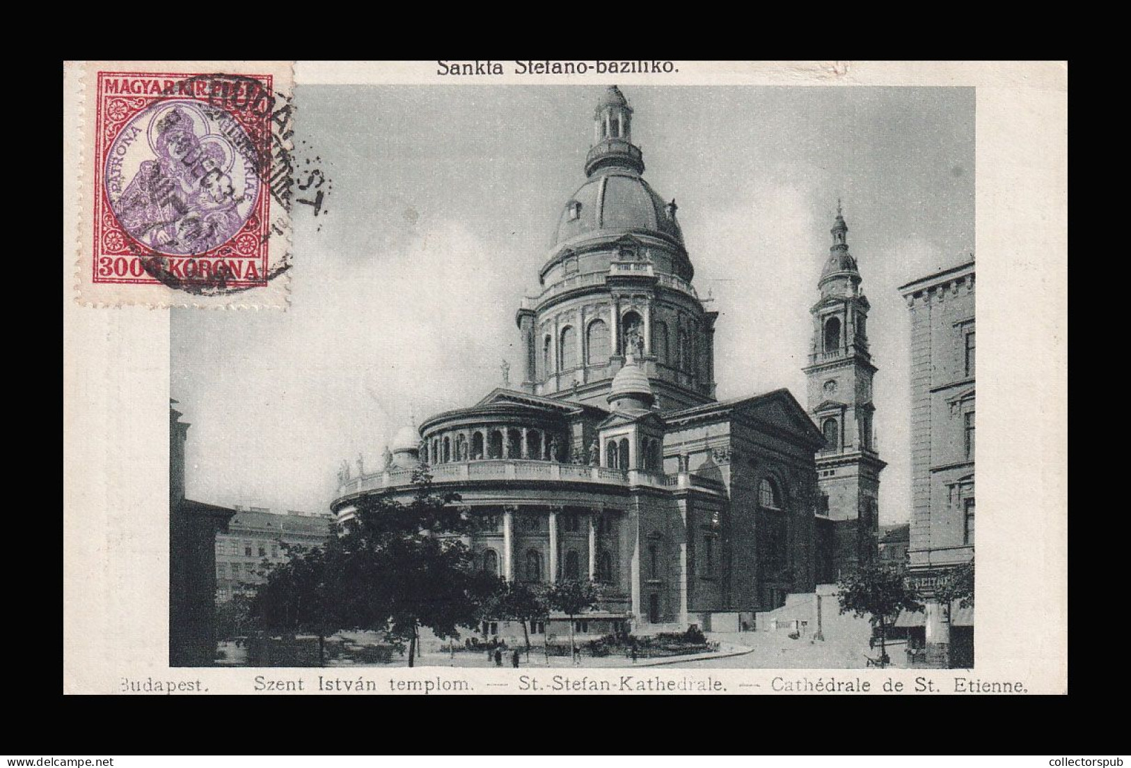 BUDAPEST 1924. Nice Postcard With Madonna 3000K To USA - Briefe U. Dokumente