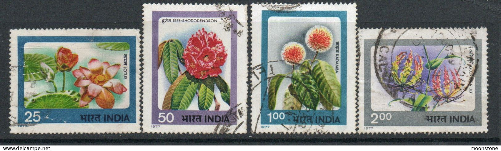 India 1977 Flowers Set Of 4, Used , SG 850/3 (E) - Used Stamps