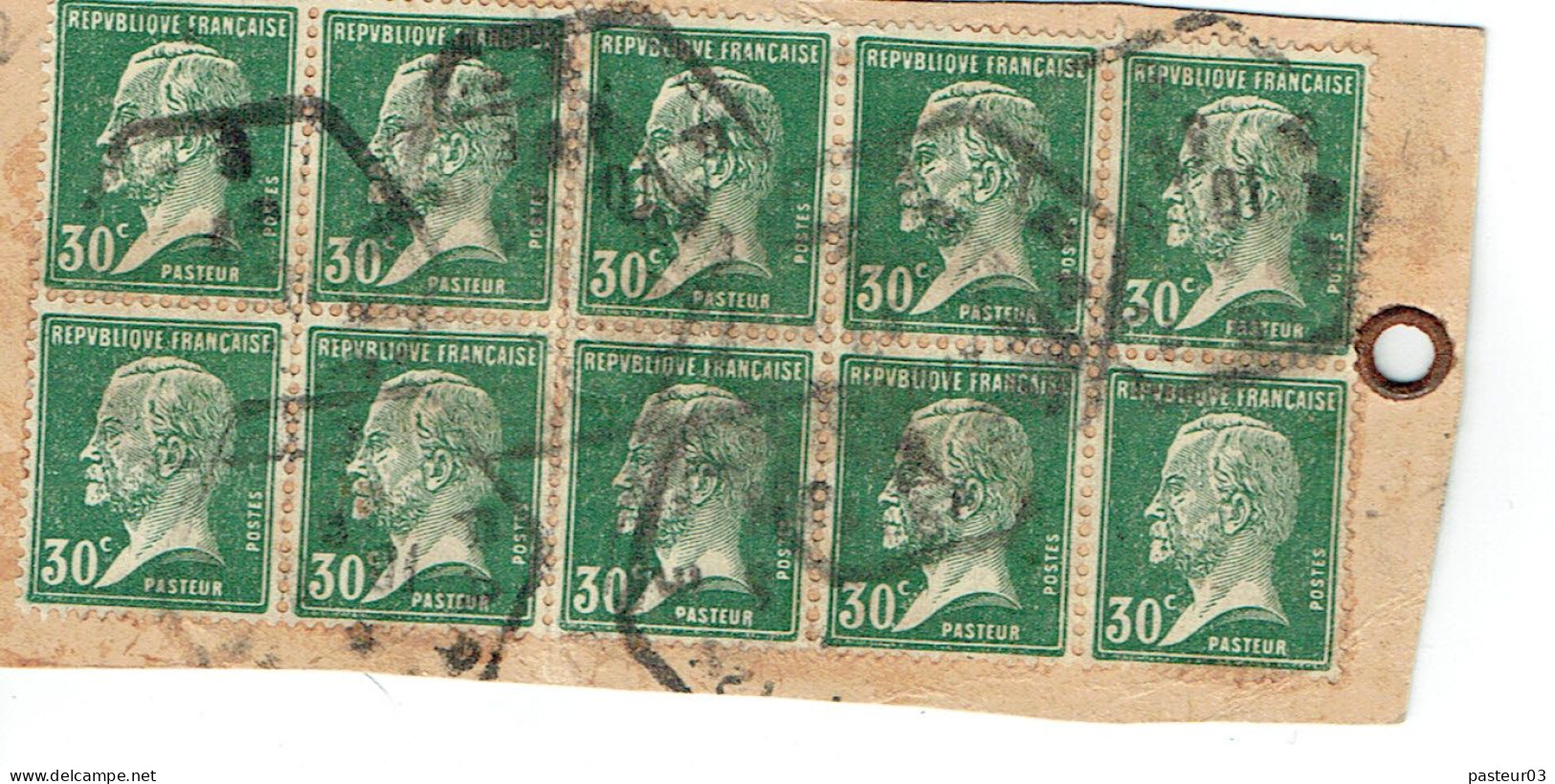 Tarifs Postaux France Du 09-08-1926 (28) Pasteur N° 174 30 C. X 10 Cachet RAU Lettre 600 G. 10-04-1931 Compagnie Général - 1922-26 Pasteur