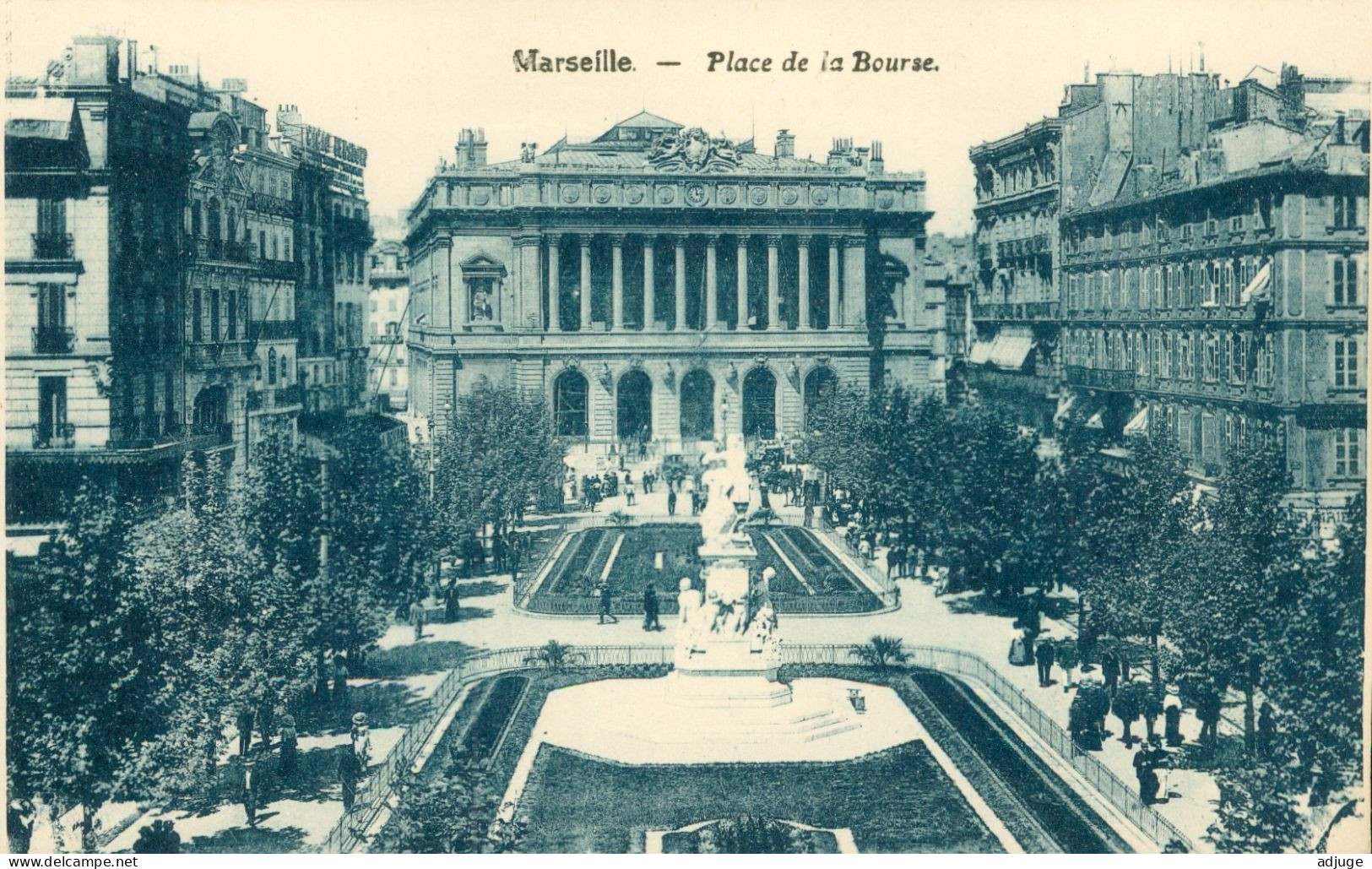 CPA - MARSEILLE - Place De La Bourse * Animation - Ann.1900 Env. *2 Scans - Canebière, Centro