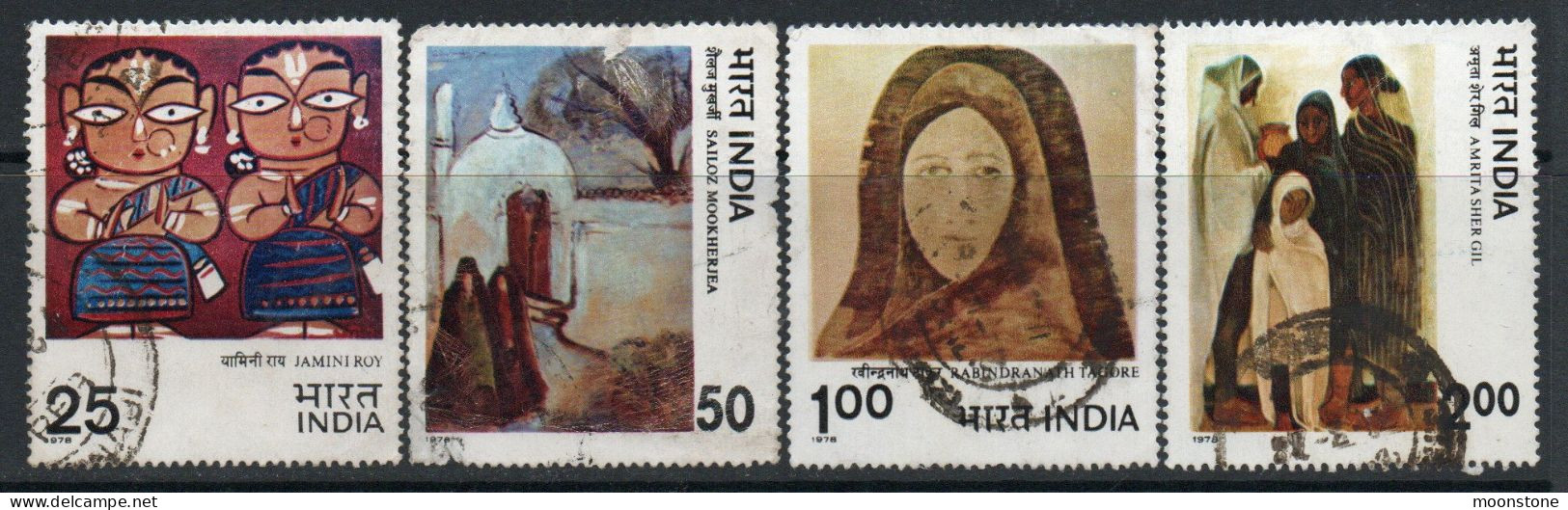 India 1978 Modern Paintings Art Set Of 4, Used , SG 882/5 (E) - Gebraucht